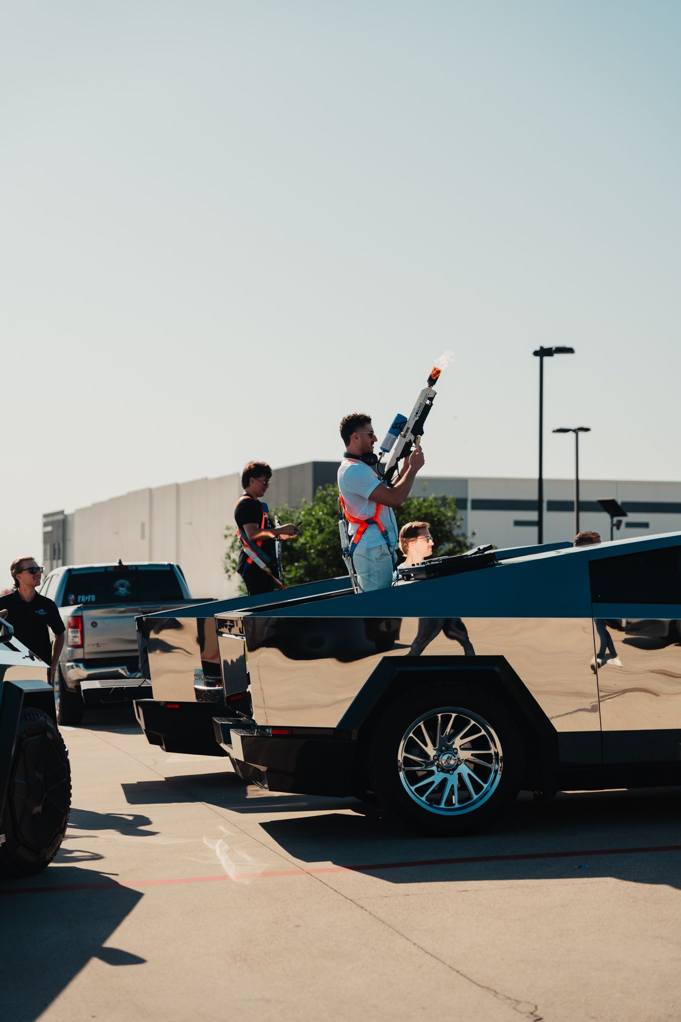 Cybertruck Rodeo event photo, Tesla Owners Club of Austin members and Tesla Cybertrucks in Austin, Texas