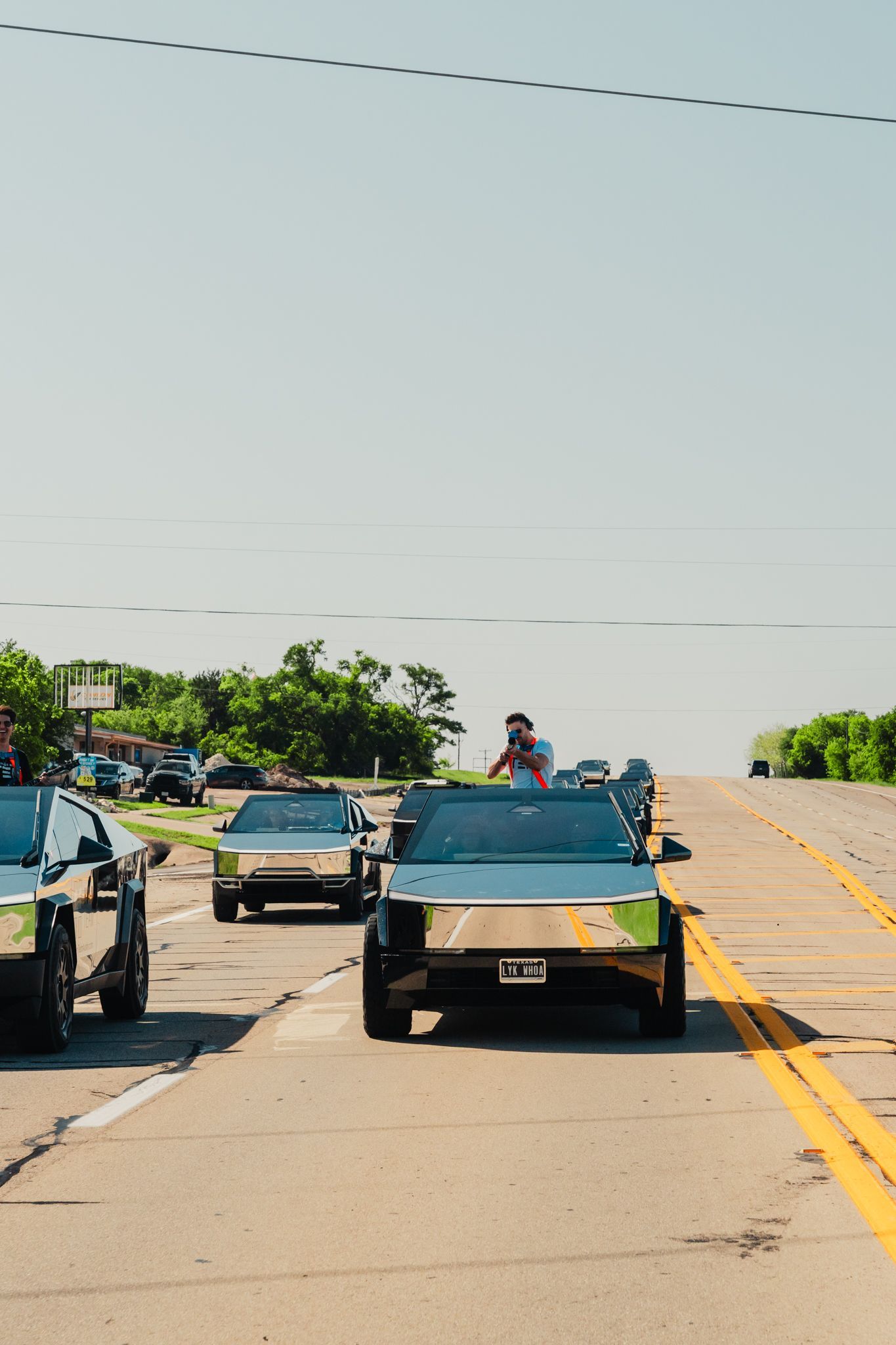 Cybertruck Rodeo event photo, Tesla Owners Club of Austin members and Tesla Cybertrucks in Austin, Texas