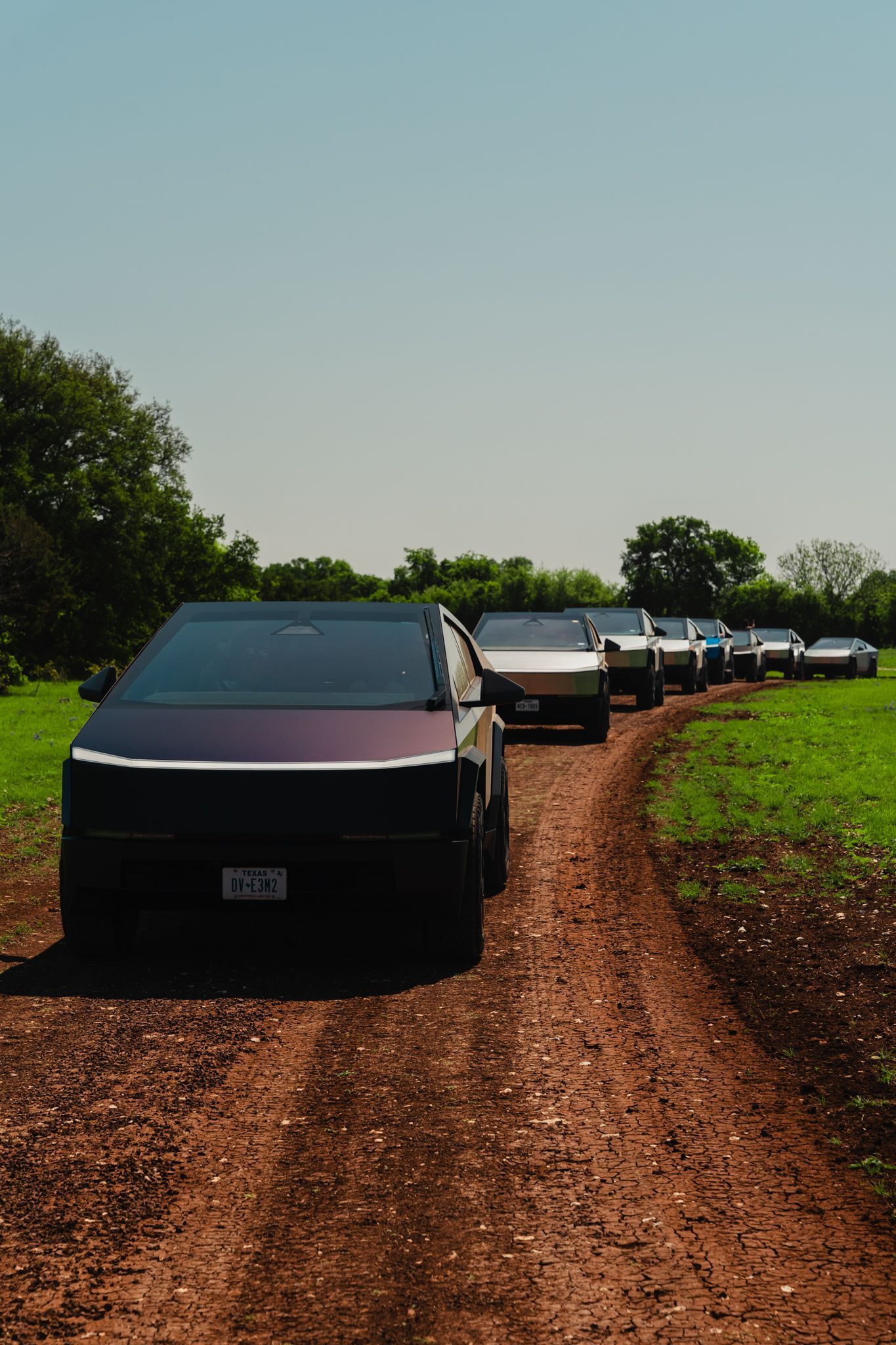Cybertruck Rodeo event photo, Tesla Owners Club of Austin members and Tesla Cybertrucks in Austin, Texas