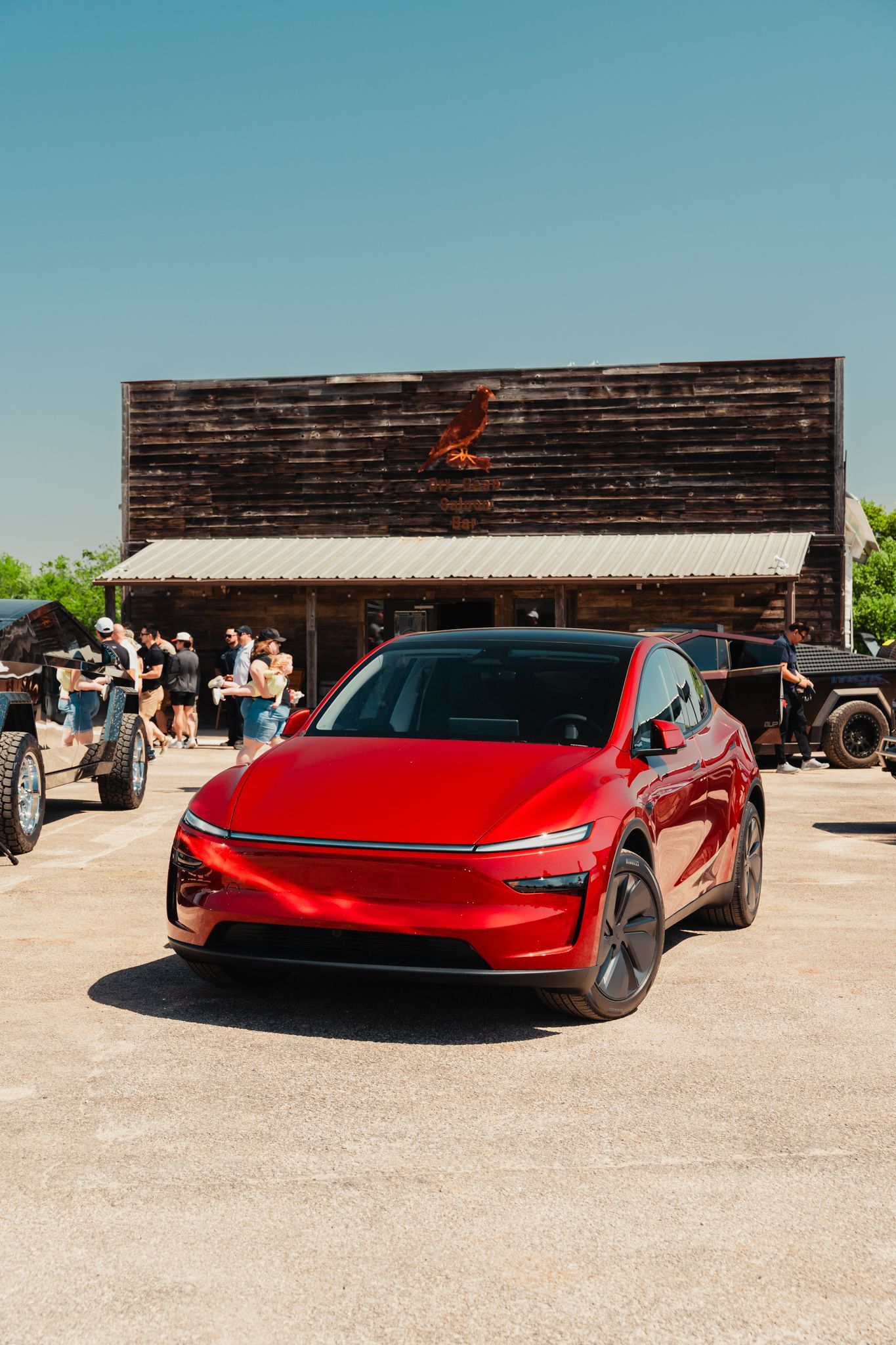 Cybertruck Rodeo event photo, Tesla Owners Club of Austin members and Tesla Cybertrucks in Austin, Texas