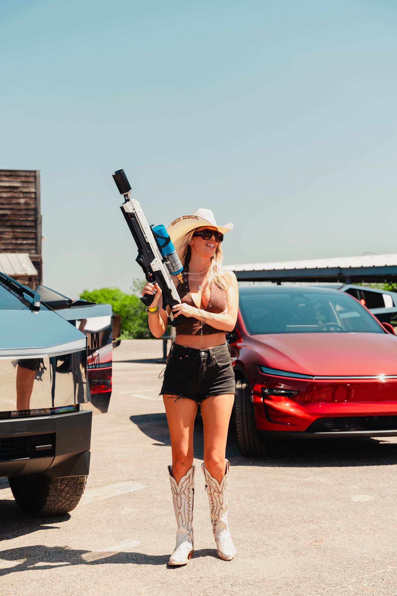 Cybertruck Rodeo event photo, Tesla Owners Club of Austin members and Tesla Cybertrucks in Austin, Texas