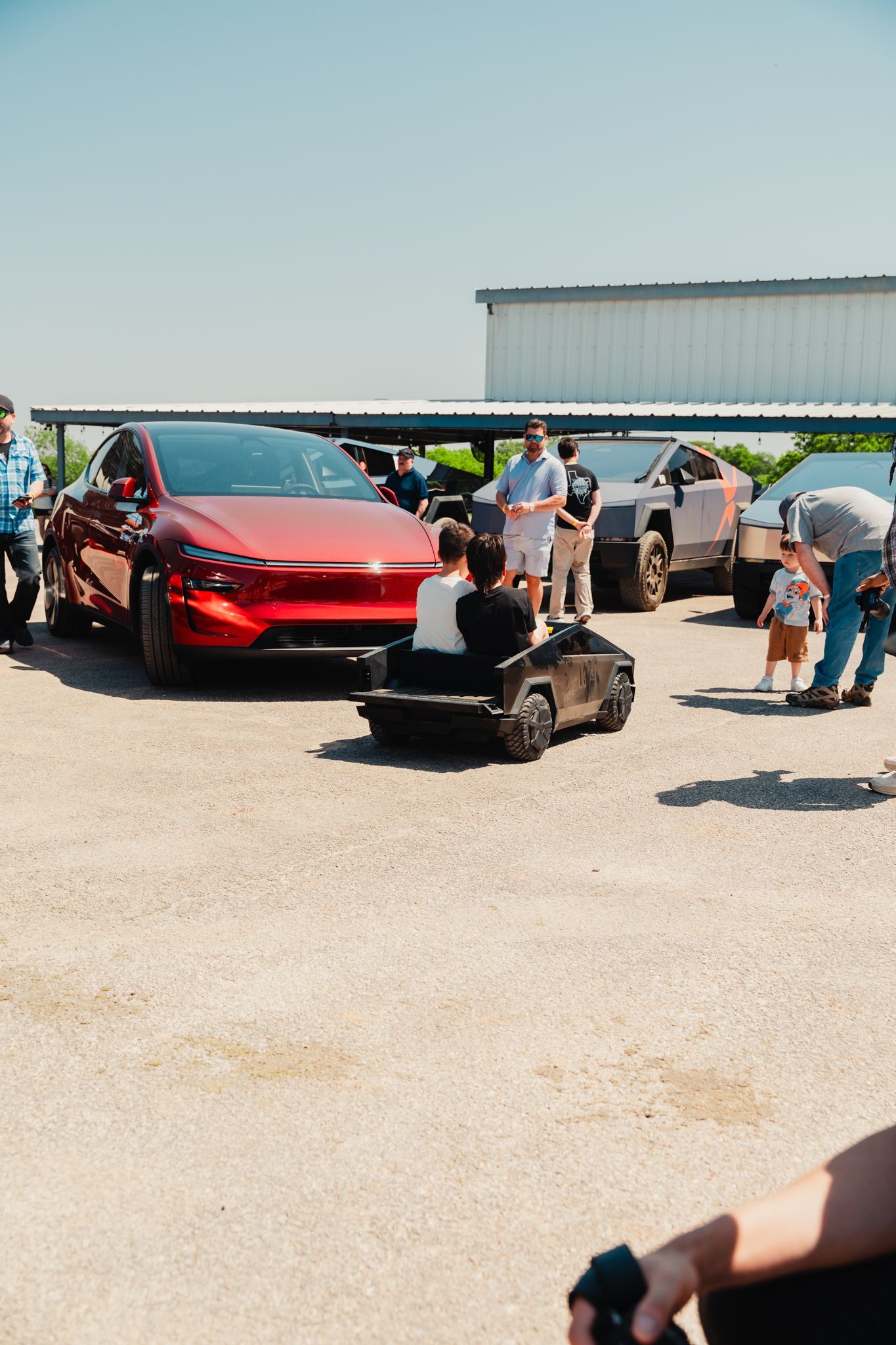 Cybertruck Rodeo event photo, Tesla Owners Club of Austin members and Tesla Cybertrucks in Austin, Texas